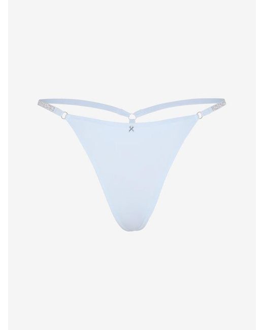 Savage X Brown Midnight Microfiber Rhinestone G-string Knickers