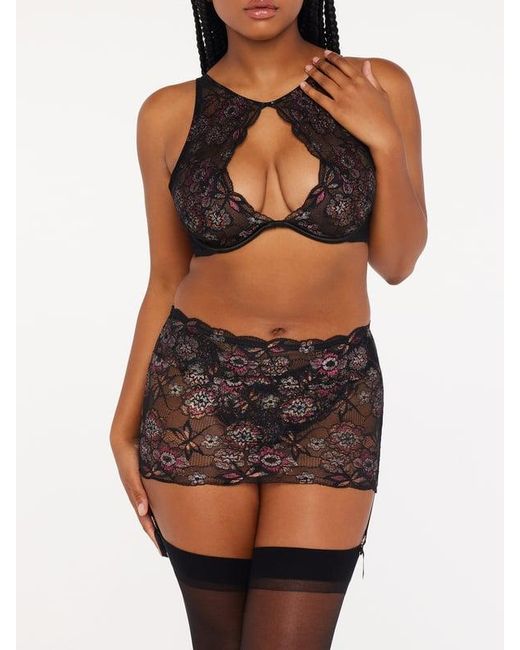 Savage X Black Nymph Nouveau Lace Suspender Skirt