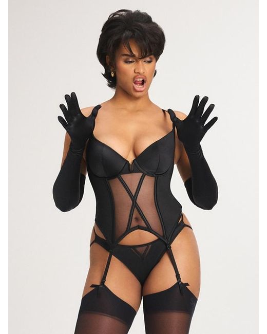 Savage X Black Satin Vixen Underwire Corset