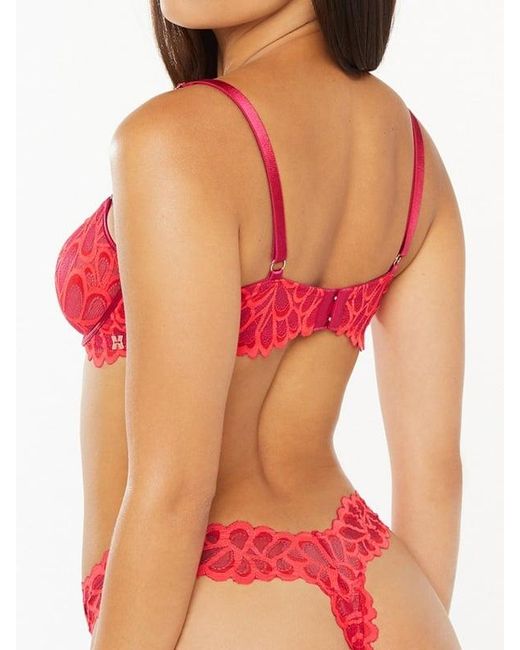 Savage X Red Savage Not Sorry Unlined Lace Balconette Bra