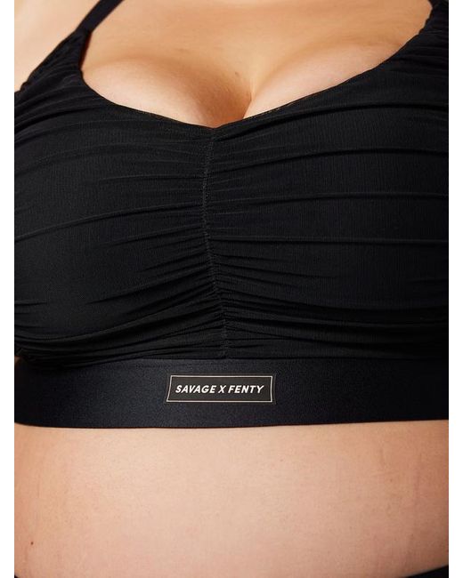 Savage X Black Ruche Hour Low-impact Sports Bra
