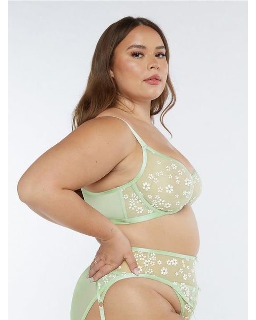 Savage X Green Puff Daisy Unlined Bra