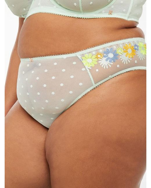 Savage X Green Free Spirit Floral Embroidered High-leg Bikini