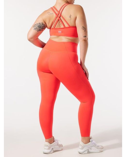 Savage X Red Sky-hi Logo Patch Super High-waist Pocket Leggings