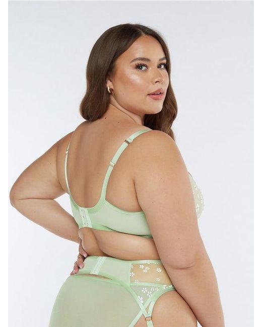 Savage X Green Puff Daisy Unlined Bra