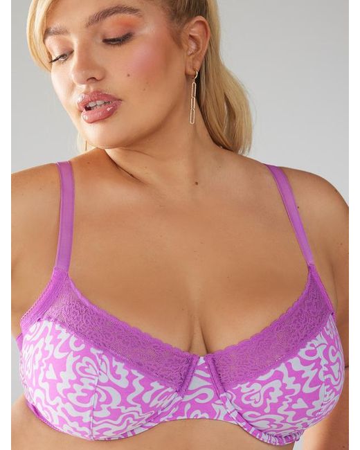 Savage X Purple Cotton Essentials Unlined Bra