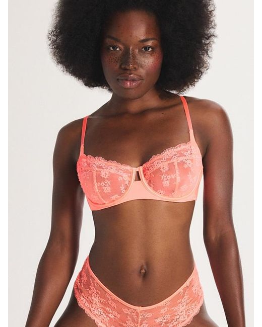 Savage X Orange Lace Hour Unlined Balconette