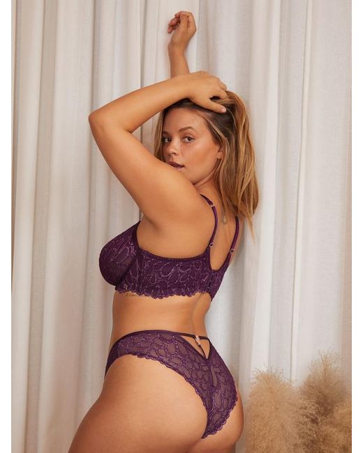 Savage X Purple Savage Not Sorry Unlined Lace Balconette Bra