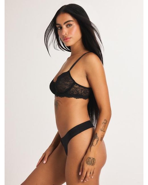 Savage X Black Floral Lace Unlined Bra