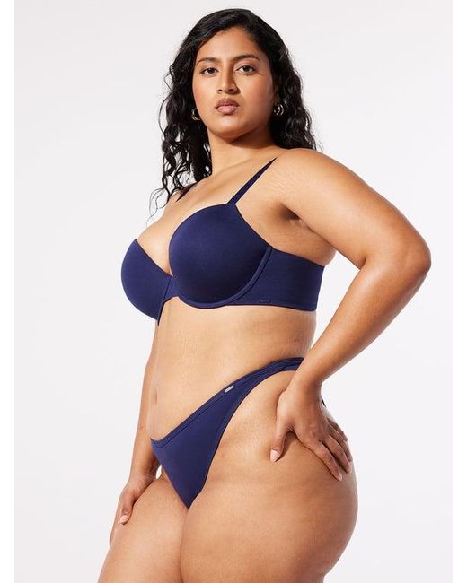 Savage X Blue Cotton Essentials Demi T-shirt Bra