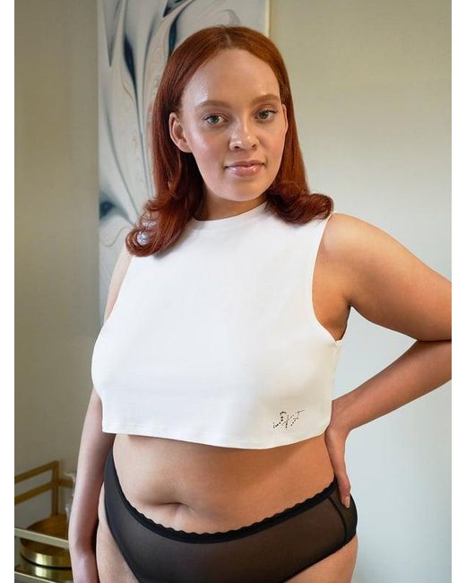 Savage X White Show Your Colours Cropped Sleep Top