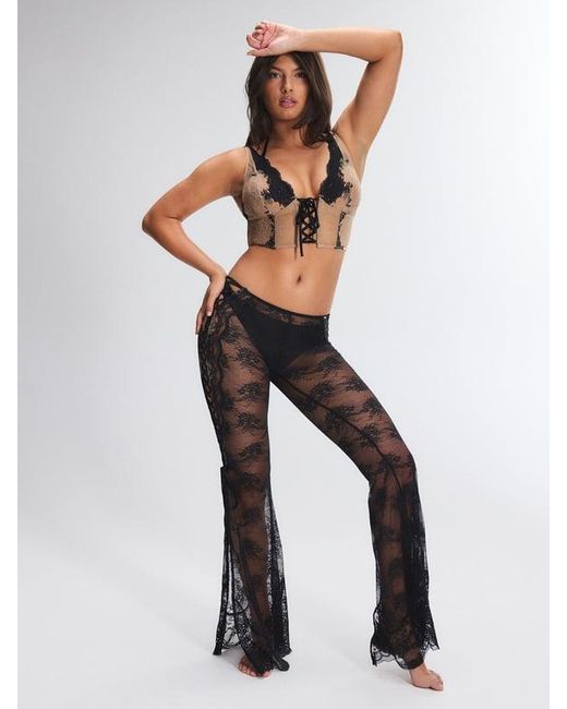 Savage X Blue Lacestruck Flare Trousers