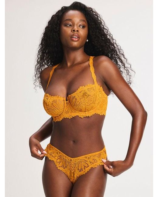 Savage X Orange Romantic Corded Lace Unlined Balconette Bra
