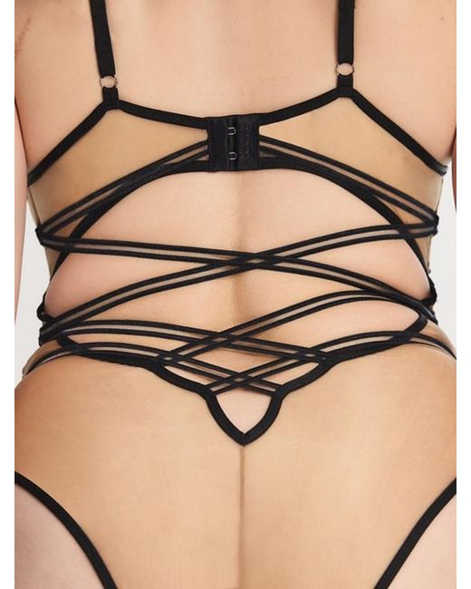 Savage X Natural Strappy Hour Striped Teddy