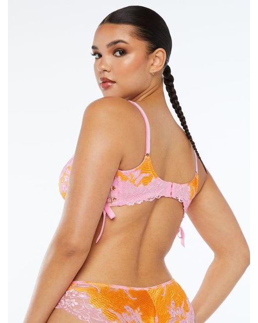 Savage X White Lace'd Up Padded Low Balconette Bra