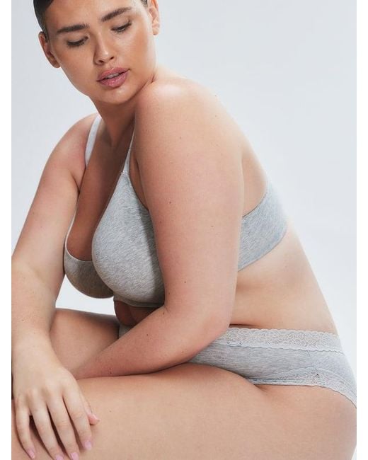 Savage X Gray Cotton Essentials Unlined Bra