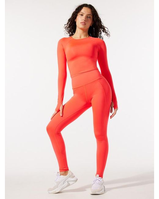 Savage X Red Lace Up Open-back Long-sleeve Top