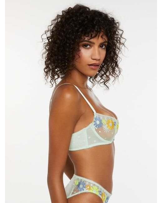 Savage X Green Free Spirit Floral Embroidered Unlined Balconette Bra
