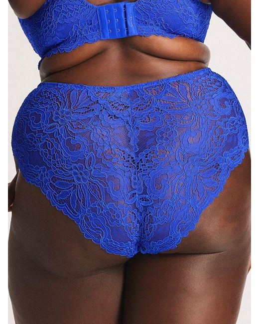 Savage X Blue Romantic Corded Lace Hipster Panty
