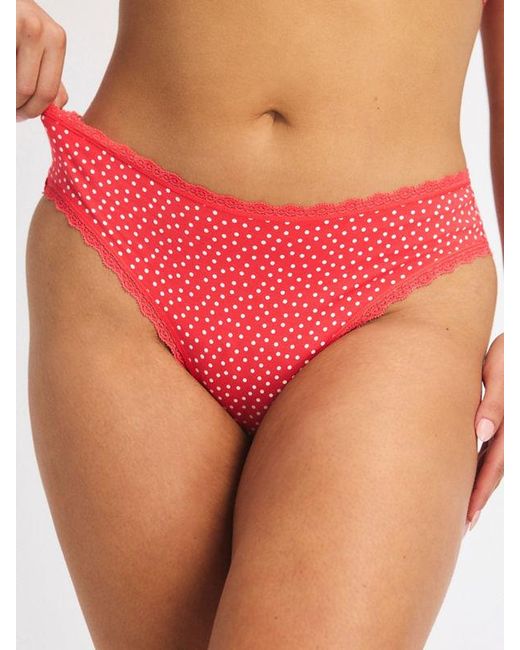 Savage X Pink Cotton Essentials Lace-trim Cheeky Knickers