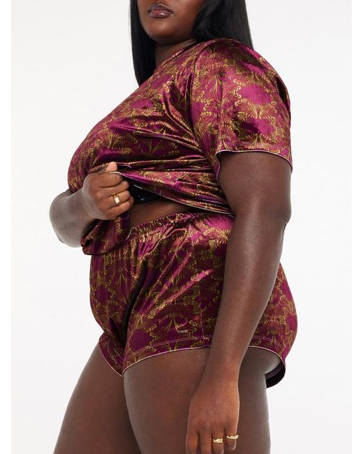 Savage X Red Psychedelic Velvet Sleep Shorts