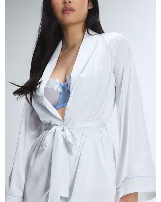 Savage X Blue Satin Ever After Bridal Sleep Robe