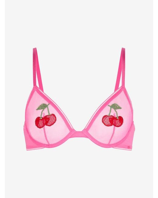 Savage X Red Cherry Nouveau Mesh Unlined Bra