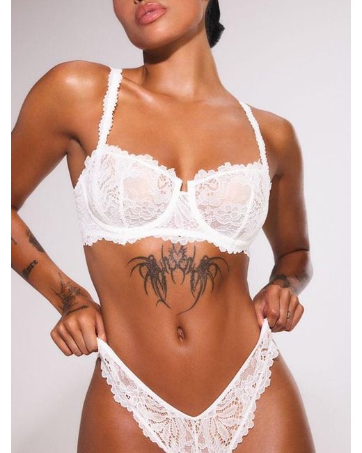 Savage X Brown Romantic Corded Lace Brazilian Knickers
