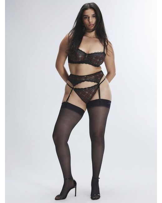Savage X Black Sparkle Prep Garter Belt
