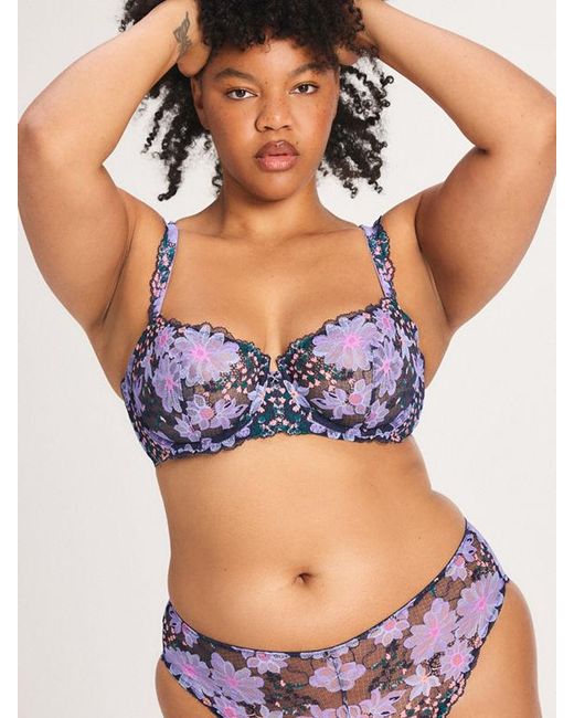 Savage X Blue Fleur Fantasy Lace Unlined Balconette Bra