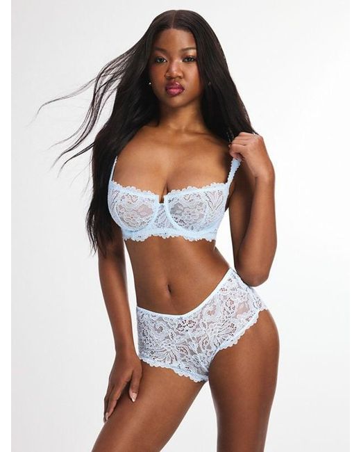 Savage X Blue Romantic Corded Lace Unlined Balconette Bra