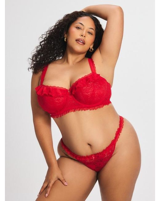 Savage X Red Roselace Unlined Balconette Bra