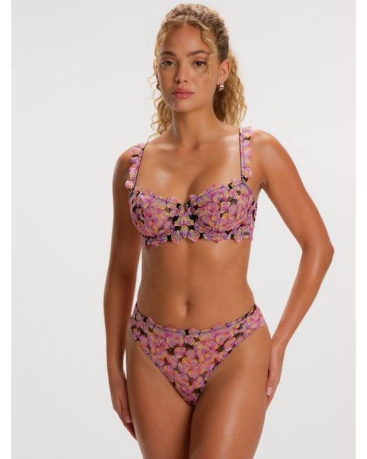 Savage X Red Sun Tide Floral Lace Unlined Balconette Bra