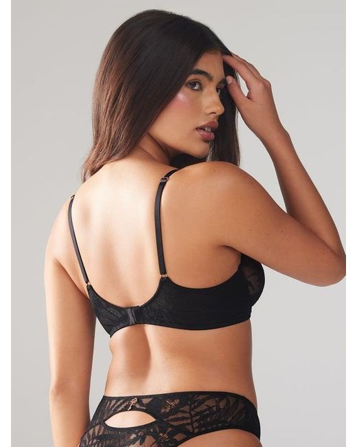 Savage X Black Shadowplay Lace Unlined Plunge Bra