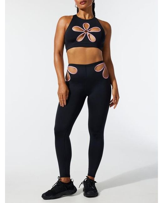 Savage X Blue Flower Pop Cutout Leggings