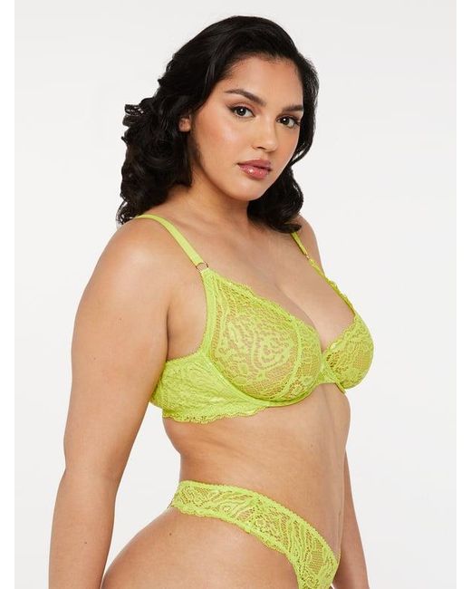 Savage X Blue Alien Animal Unlined Lace Plunge Bra