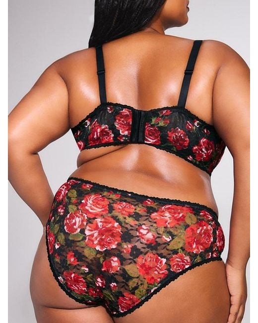 Savage X Black Sinful Rose Printed Lace Balconette Bra