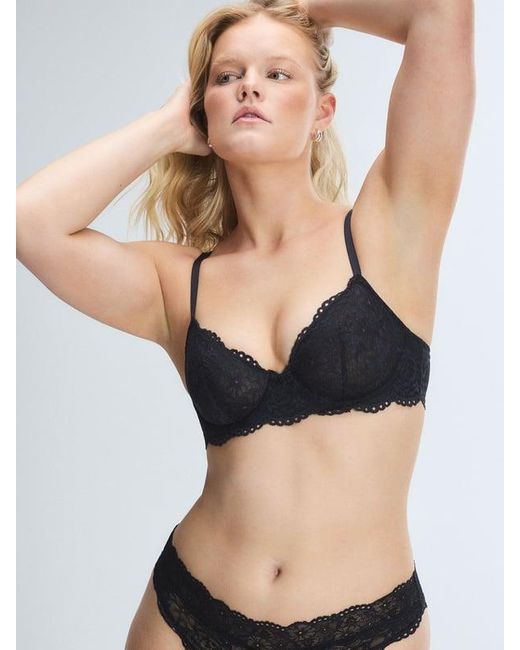 Savage X Black Soft N' Savage Lace Unlined Demi Bra