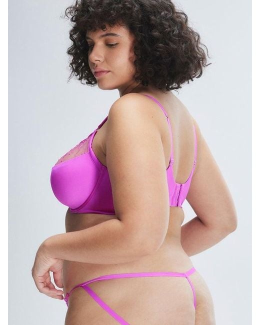 Savage X Purple Loveline Satin Half-cup Demi Bra