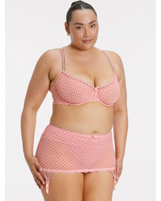Savage X Pink Tied Intentions Suspender Skirt
