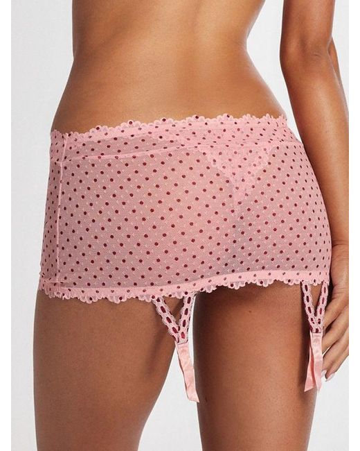 Savage X Pink Tied Intentions Suspender Skirt