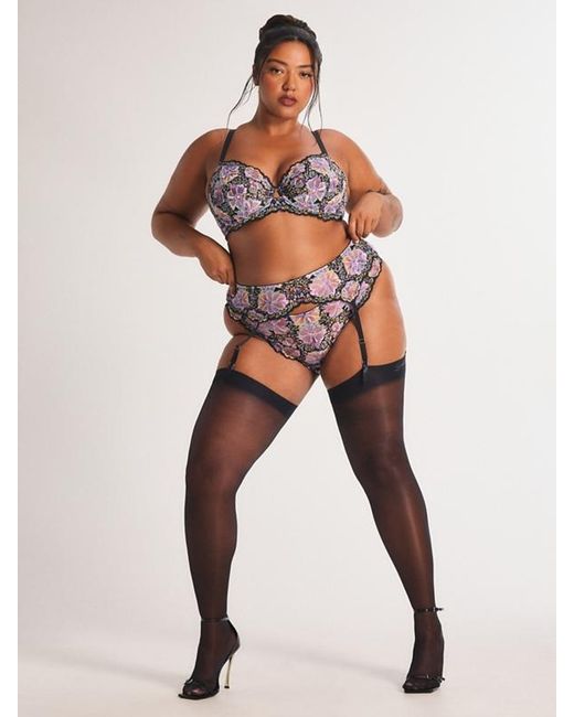 Savage X Blue Field Of Flowers Lace Unlined Demi Bra