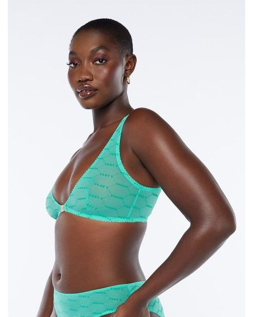 Savage X Blue Flocked Logo Bralette