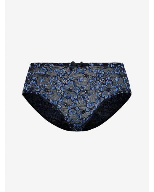 Savage X Blue Deep Sea Lace Hipster Knickers