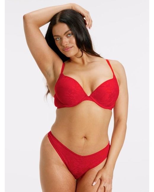 Savage X Red Luxe Lace Push-up Bra