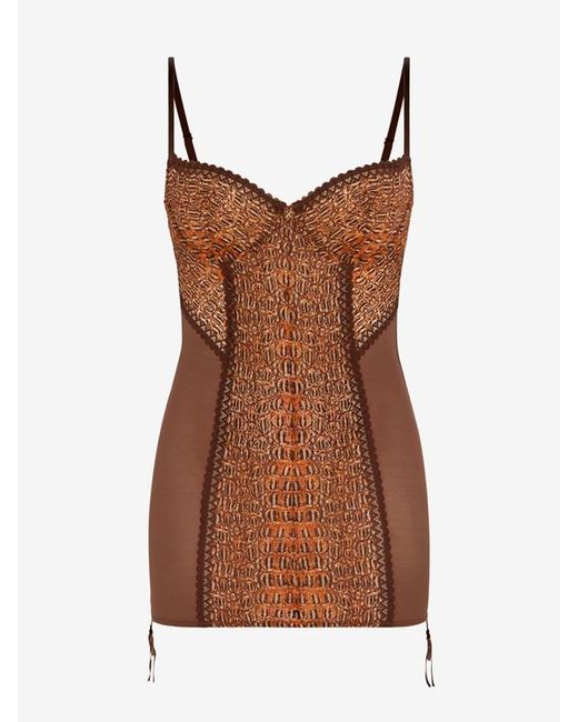 Savage X Brown Croc Crush Underwire Slip