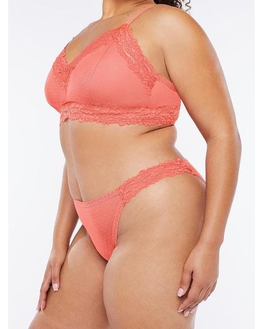 Savage X Pink Dotted Mesh Cheeky