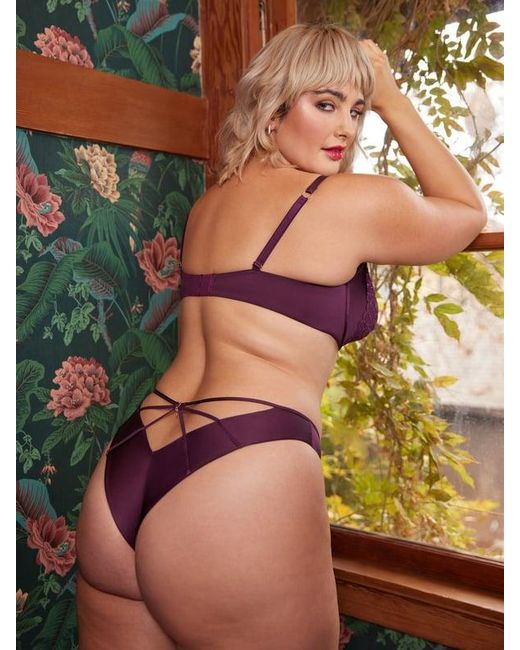 Savage X Purple Savage Not Sorry Half-cup Plunge Bra With Lace