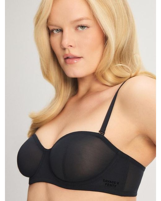 Savage X Black Sheer X Unlined Strapless Bra