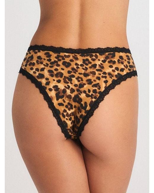 Savage X Black Cotton Essentials Lace-trim Cheeky Panty
